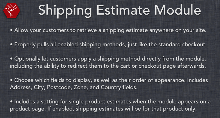 Shipping Estimate Module